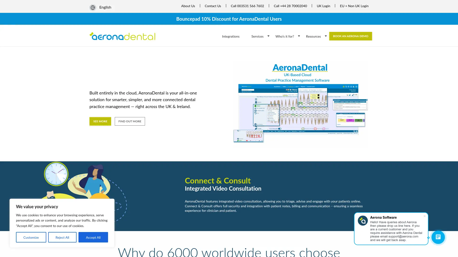 Screenshot of the Aerona homepage as it appeared on 2026-08-01