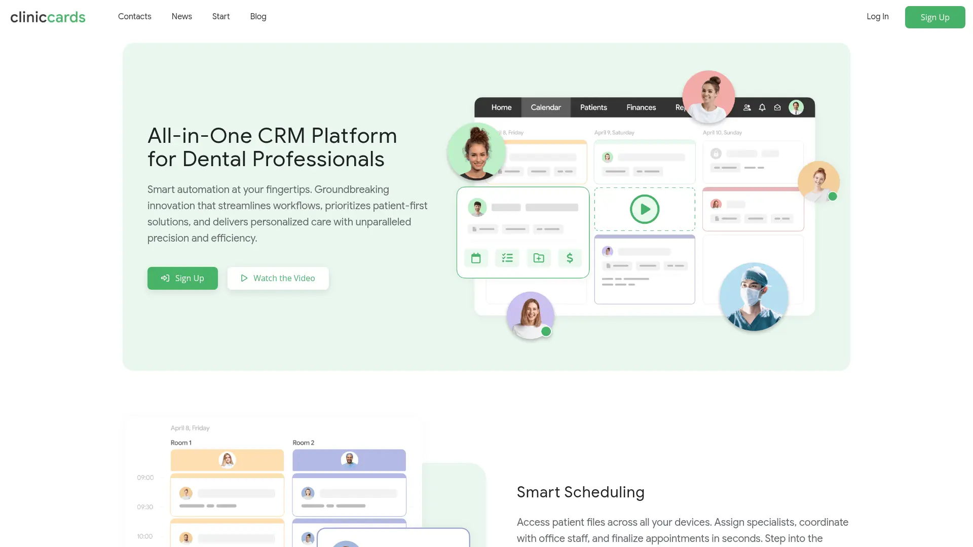Screenshot of the ClinicCards homepage as it appeared on 2026-08-01
