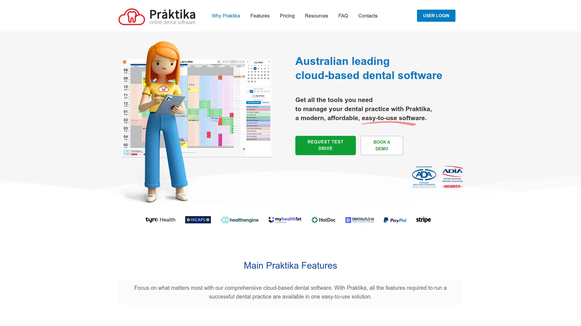 Screenshot of the Praktika homepage as it appeared on 2026-08-01